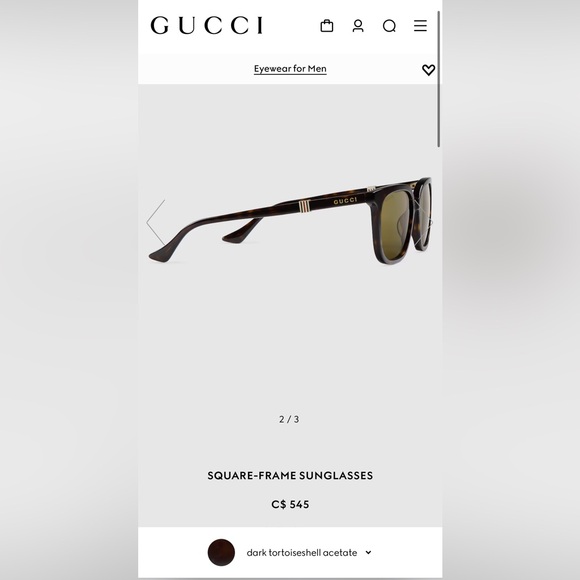 Gucci square framed sunglasses - Picture 4 of 4
